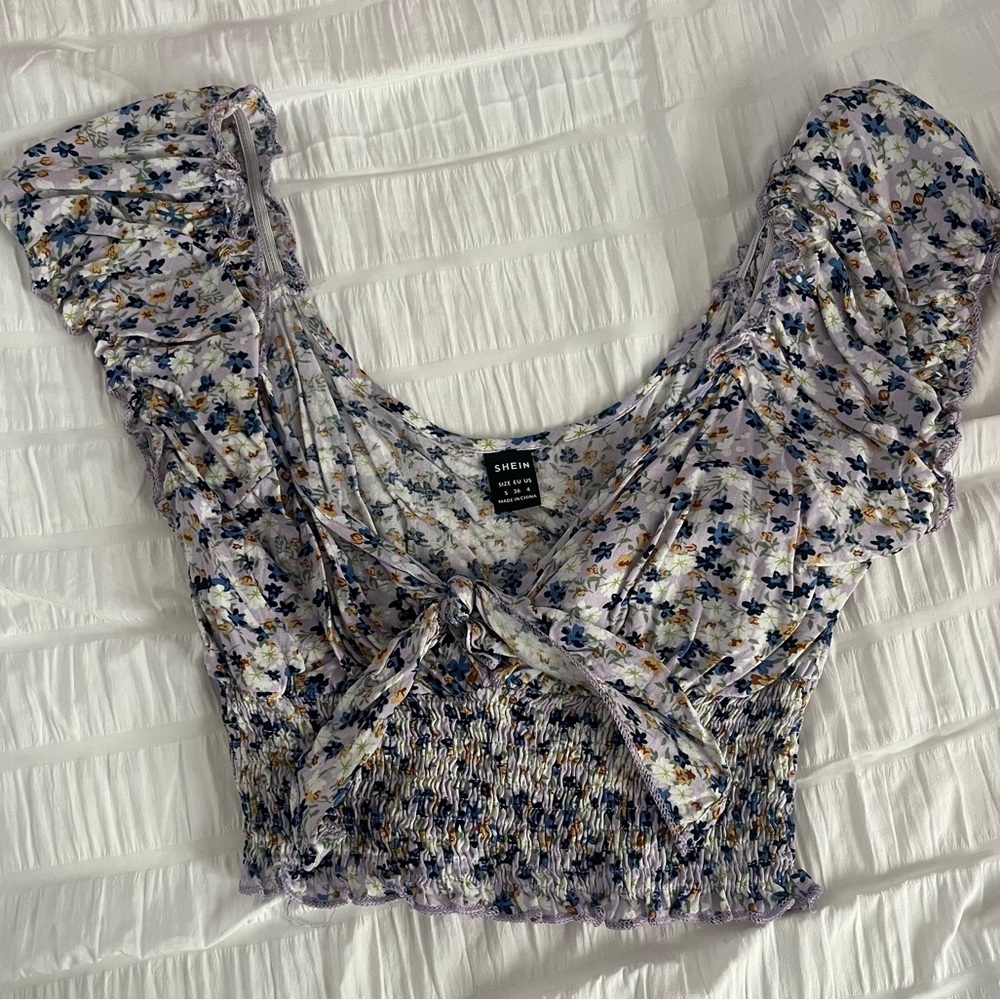 Ruched flower top